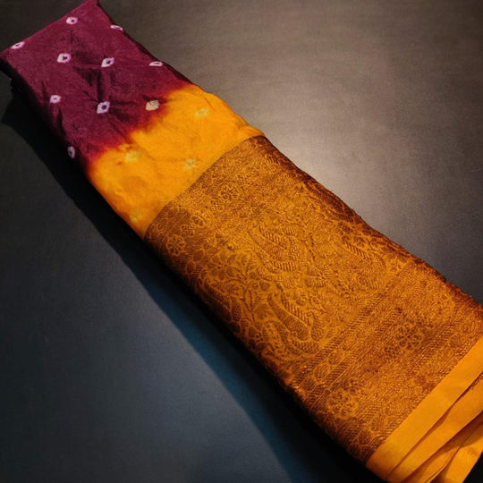 Pure Soft Patola Saree with Kanchi border and Bandini print