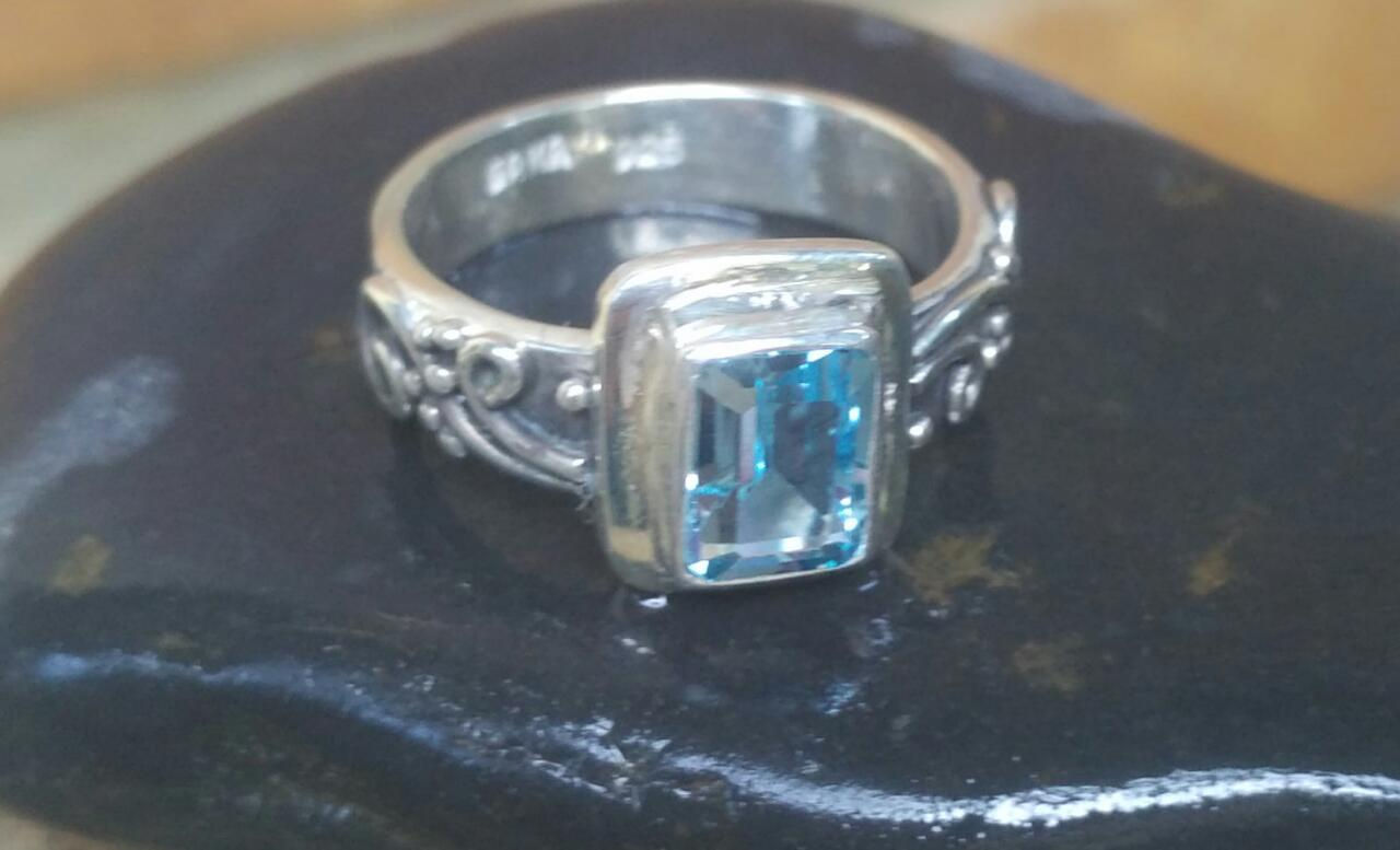 frozen ring with Bluetopaz stone