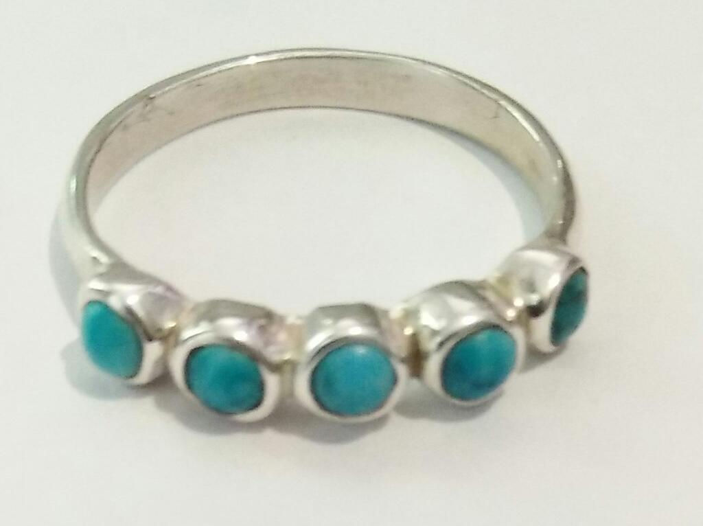 Lima Ring with five round turqoise stones