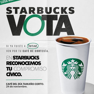 Starbucks Chile refuerza su compromiso con la comunidad y vuelve a ofrecer café gratis para los votantes este domingo 24