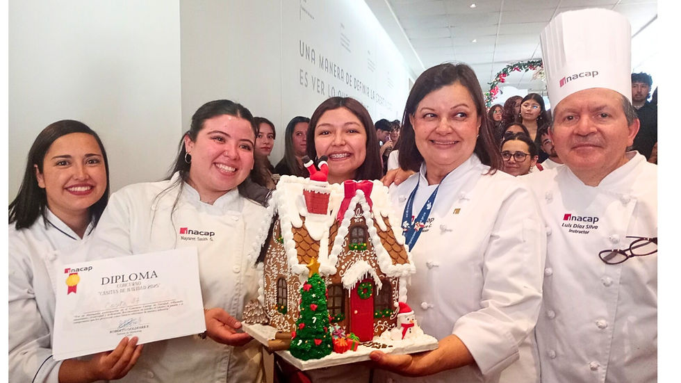 Concurso "Casitas de navidad 2025": Inacap reunió a futuros pasteleros de todo Chile