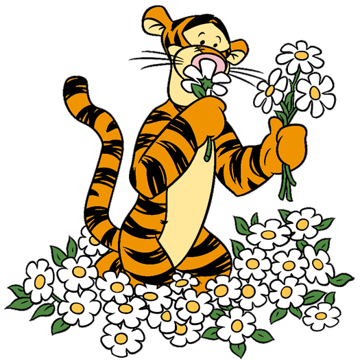 Tigger in flowers image for background