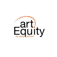 The artEquity logo with an orange swoop above it. Below orange text reads "art.equity.activism."