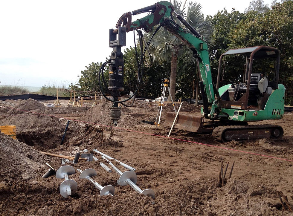 Helical Pilings, New Construction, Longboat Key, FL