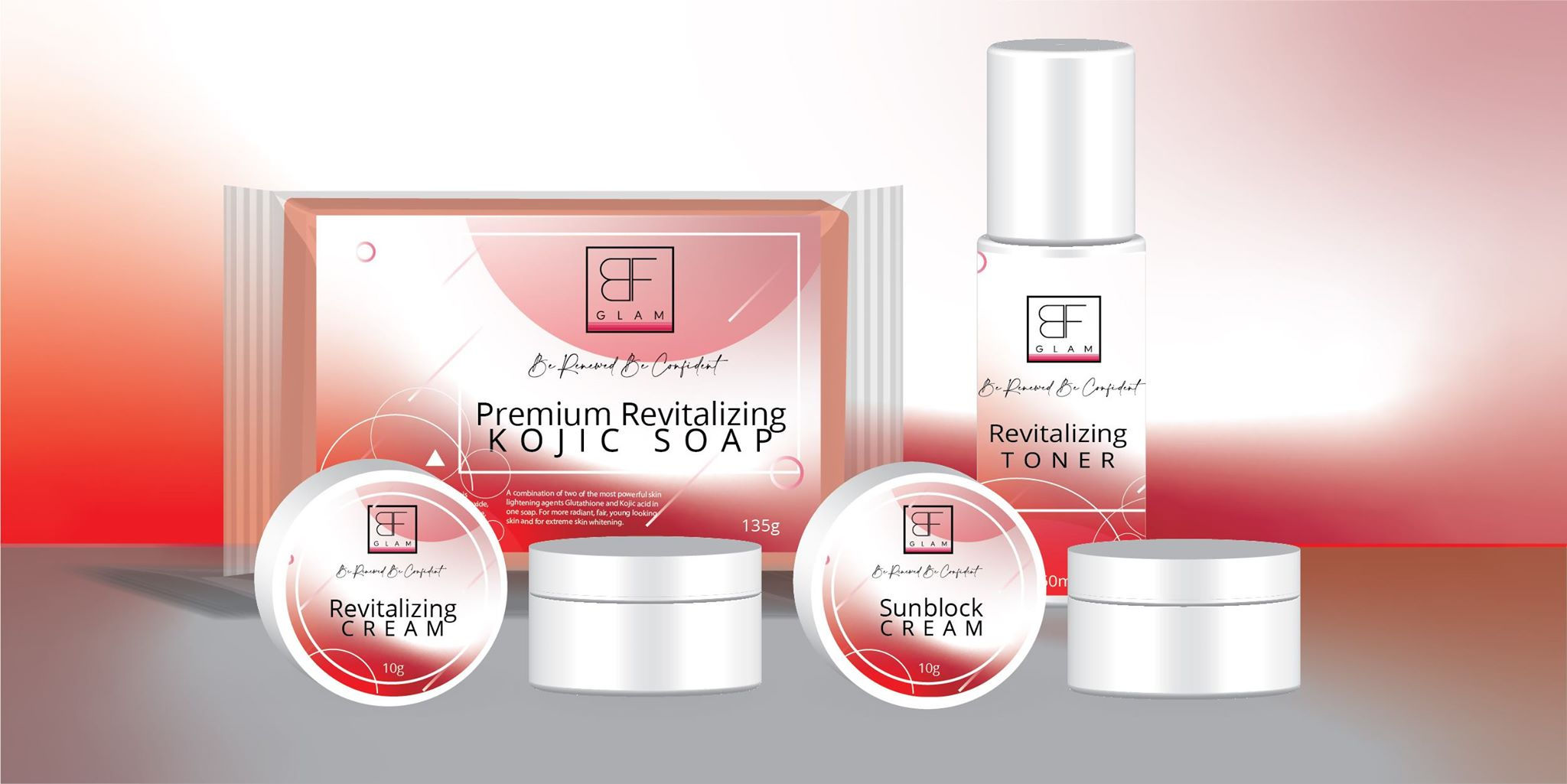 BF GLAM SKIN ESSENTIALS REVITALIZING KIT use as Day and Night Beauty Skin Care.
