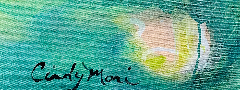 Thumbnail: large blue green abstract painting, original by Cindy Mori