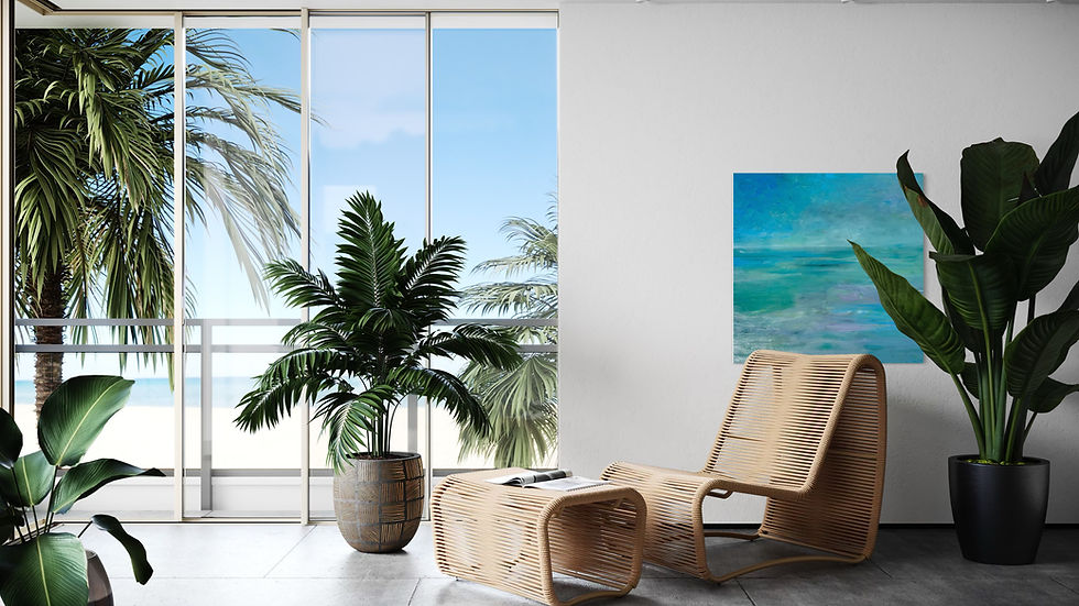 Thumbnail: Blue calm waters, original abstract art in acrylic by Cindy Mori