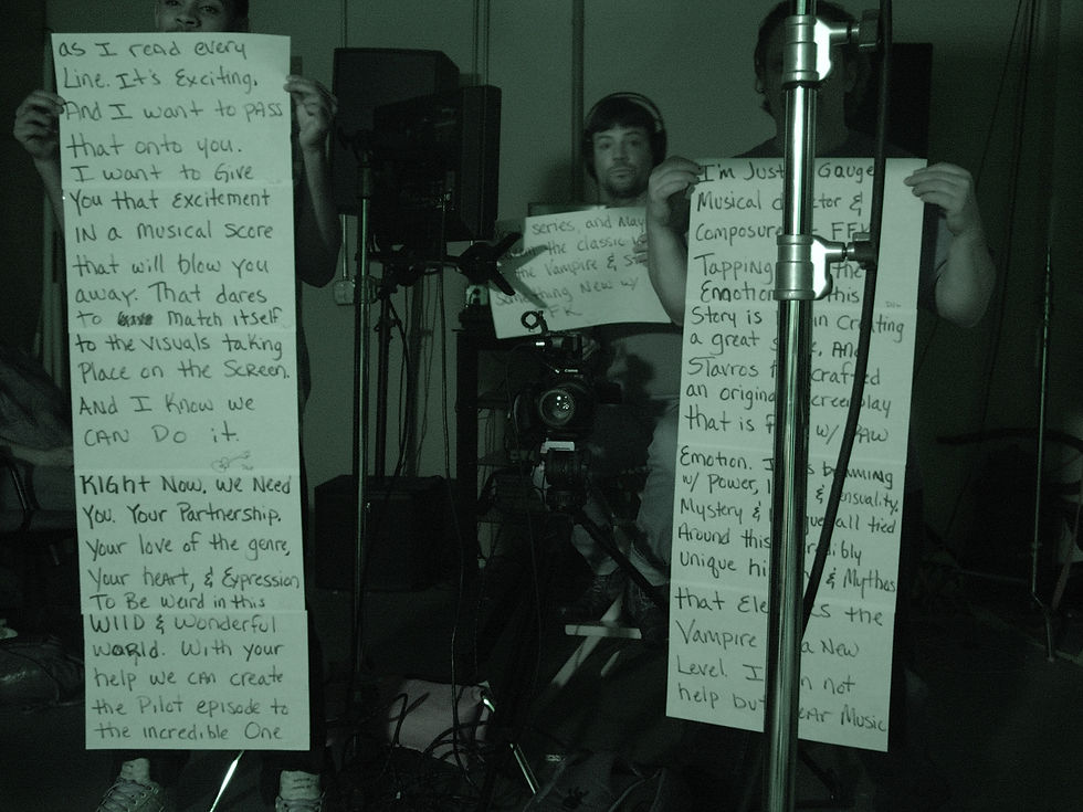 Que Cards for the Firefly's KickStarter Video