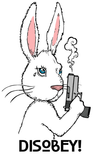 DISOBEY RABBIT Die-Cut Vinyl Sticker | kaoskustomfangs