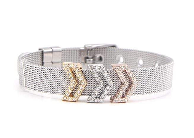 Thumbnail: 3 Chevron Pavé Charm Bracelet