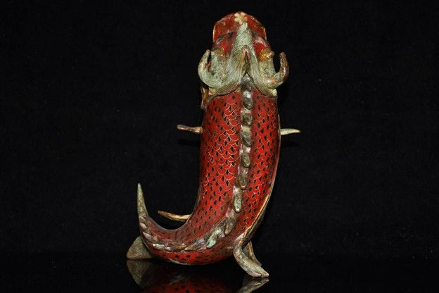 Thumbnail: Dragon Fish Incense Burner : Cloisonne