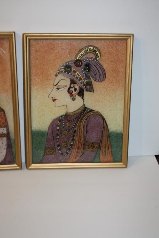 Thumbnail: Natural Gem Stones Art of Indian Lady and Man