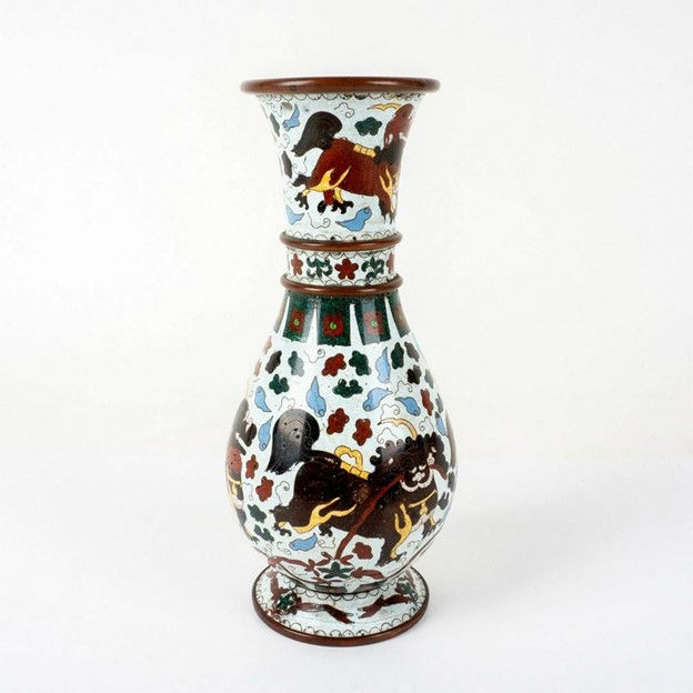 Thumbnail: Cloisonne Vase Mythological Creatures