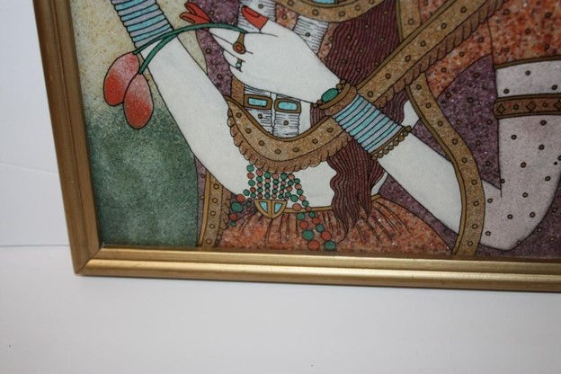 Thumbnail: Natural Gem Stones Art of Indian Lady and Man