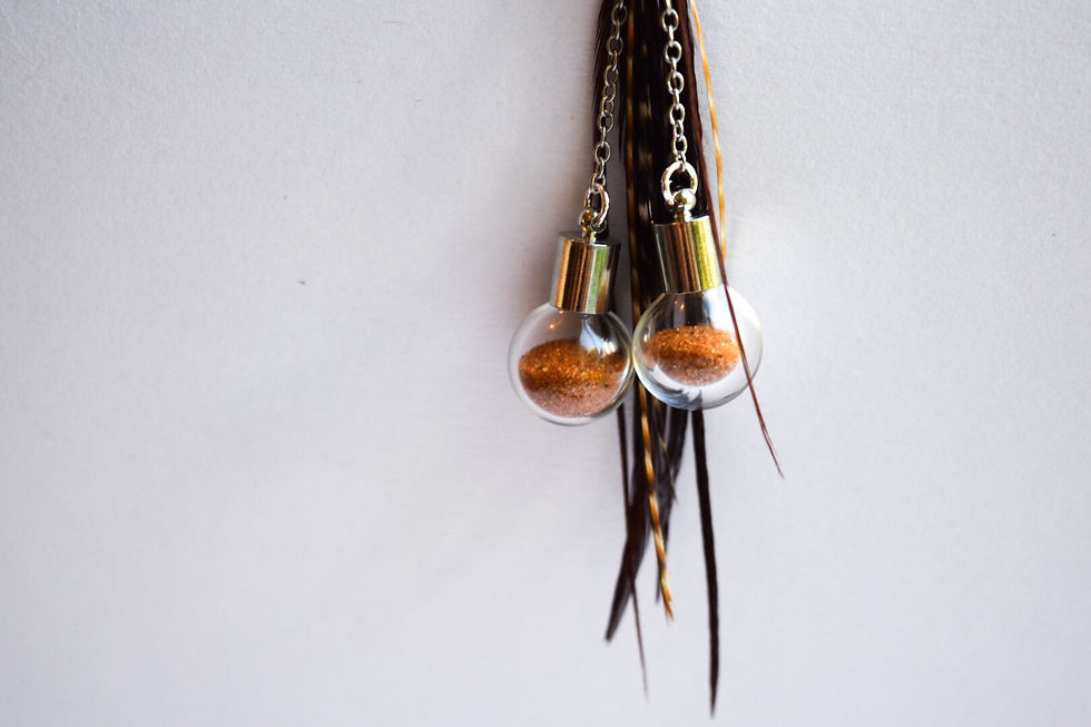 Miniature : Boucles d'oreilles Feather Sahara Sand