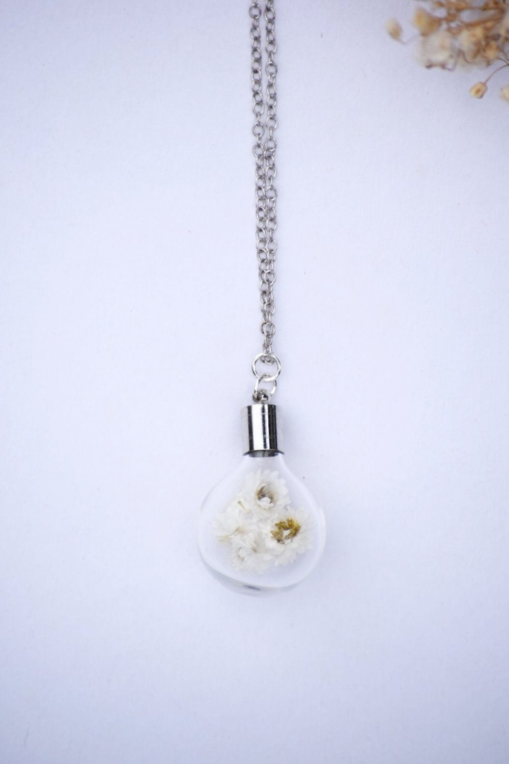 White Paper Flower Globe Pendant