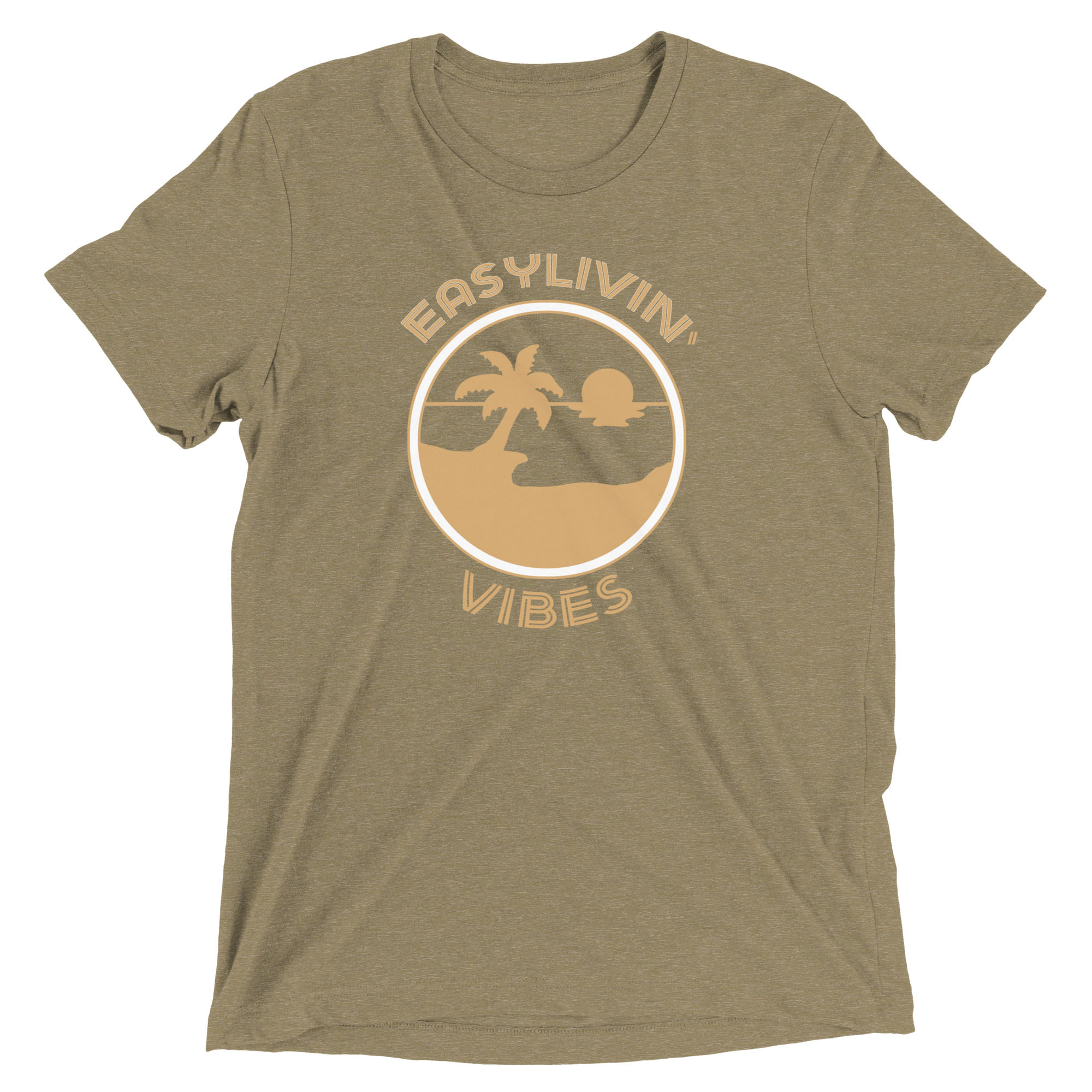 easylivin summer vibes t-shirt. This great design is on the softest t-shirt you could own. this is a white speckle color
