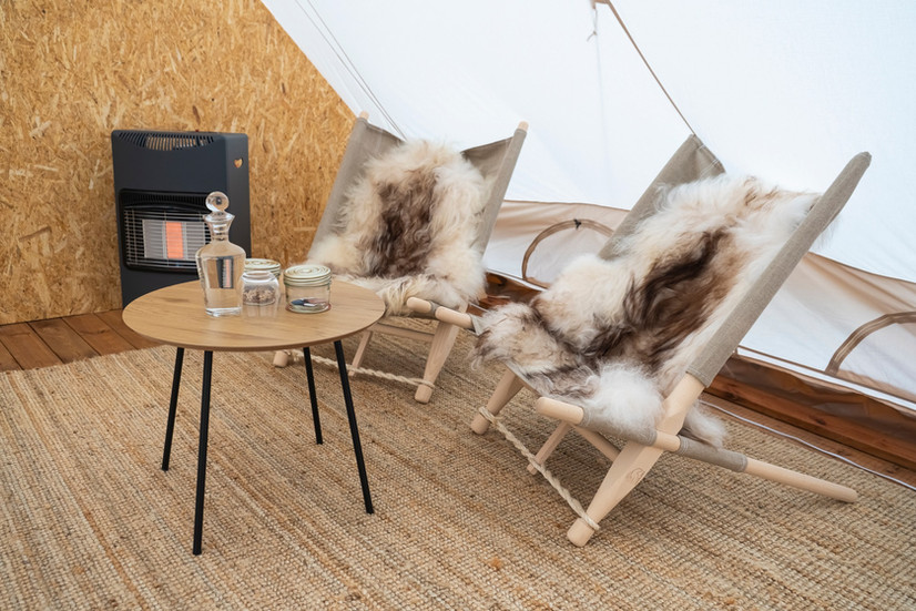 Chairs and table in my tent in Greenland