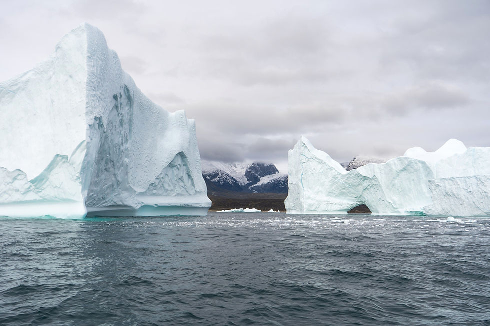Large icebergs near Saqqaq, Greenland
