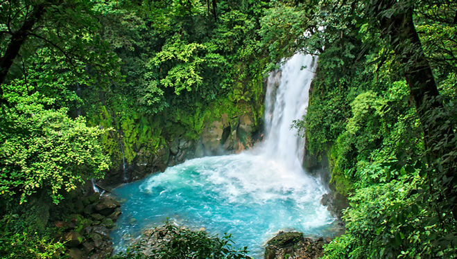 Jungle waterfall in Costa Rica, Central America