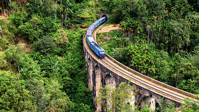 Train ride in Sri Lanka, South Asia