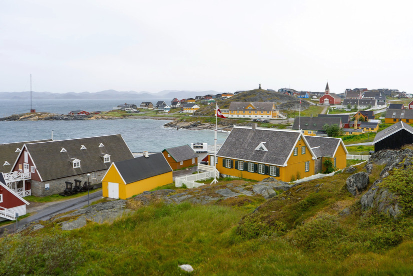 Overlooking colorful houses in Nuuk, Greenland