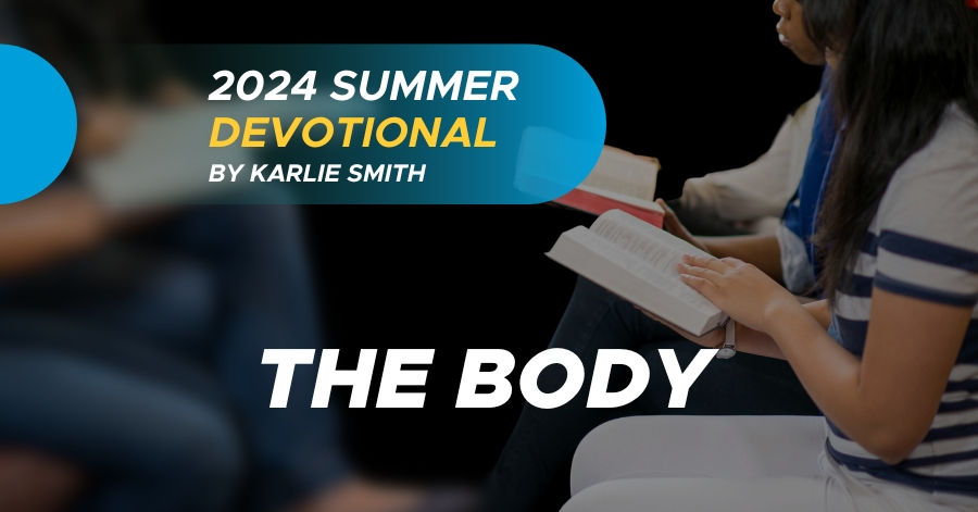 A group of four students gather for a Bible Study with scriptures in hand