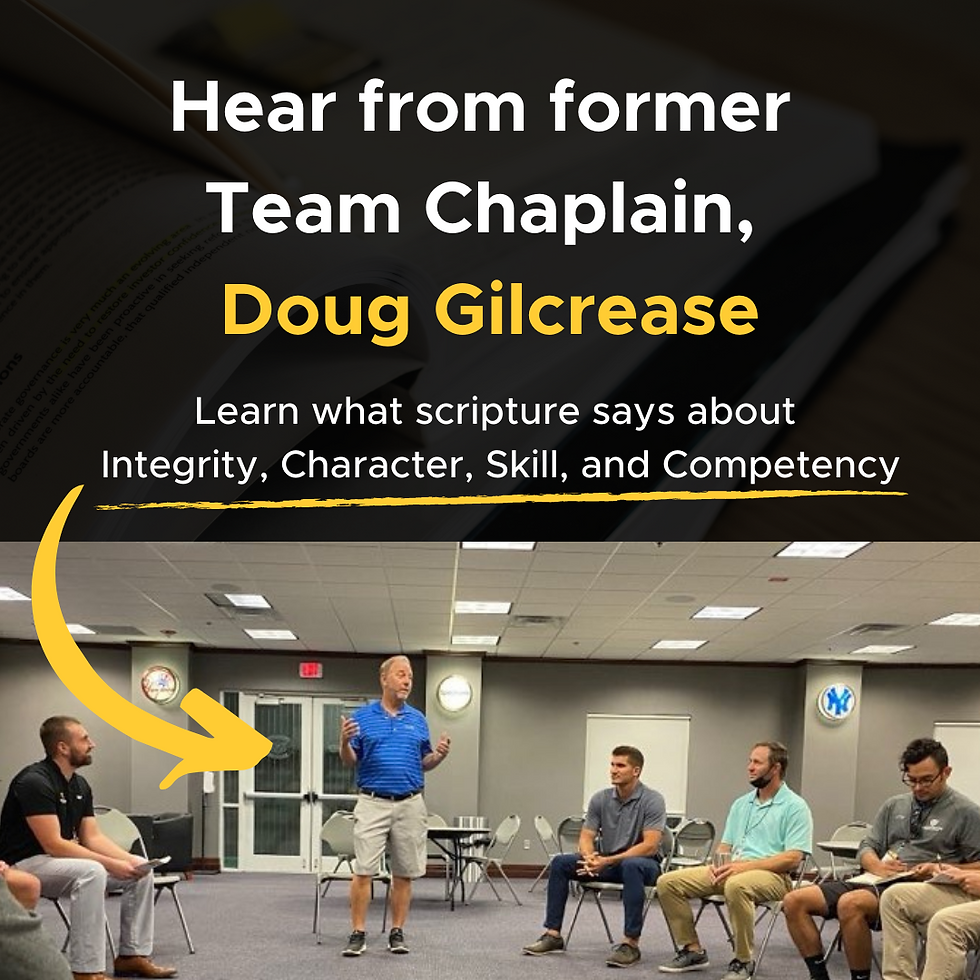 Tampa Impact Weekend Guest Speaker - Doug Gilcrease: Integrity, Competency, Character, and Skill
