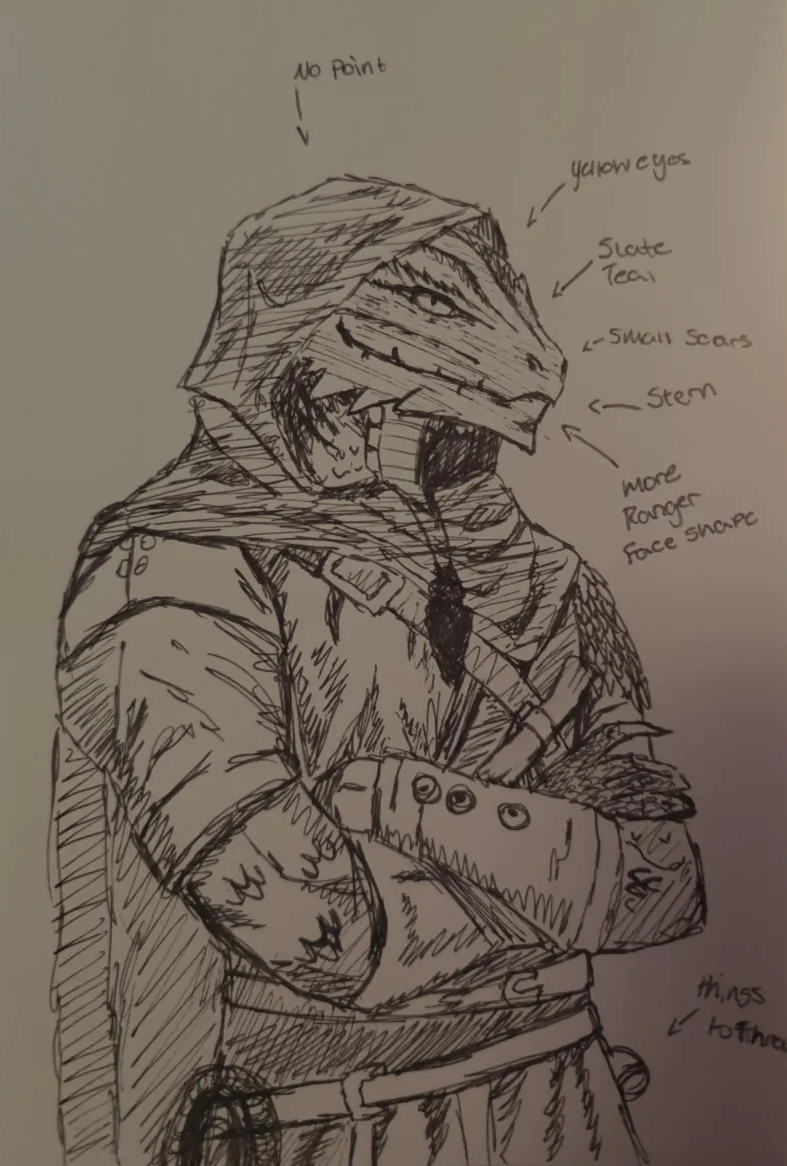 Dragonborn Rouge (paper Sketch)