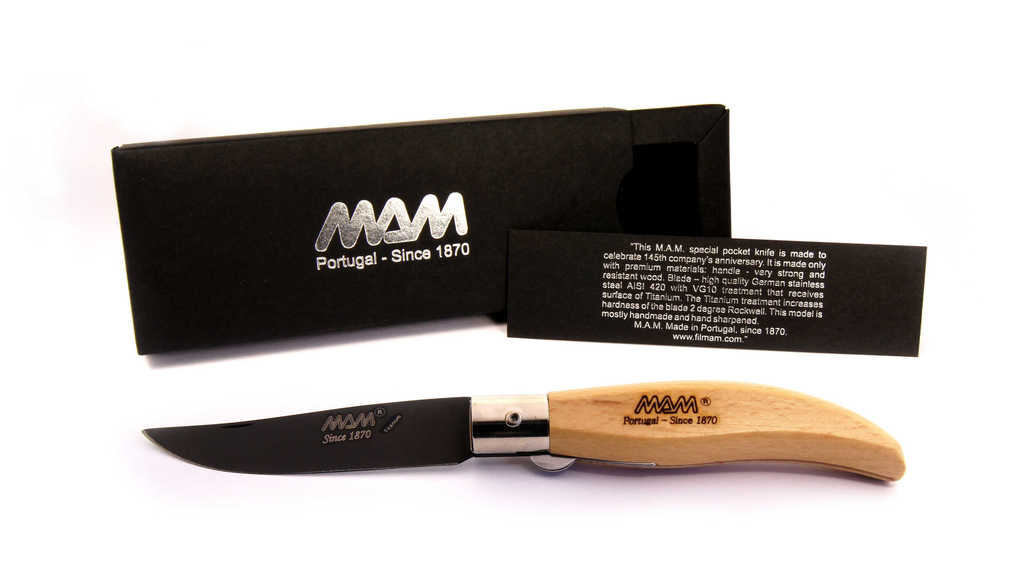 MAM Pocket Knife with Black Titanium Blade - Iberica