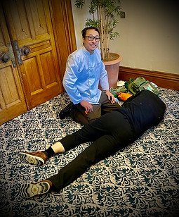 Recovery position on a first aid at work course