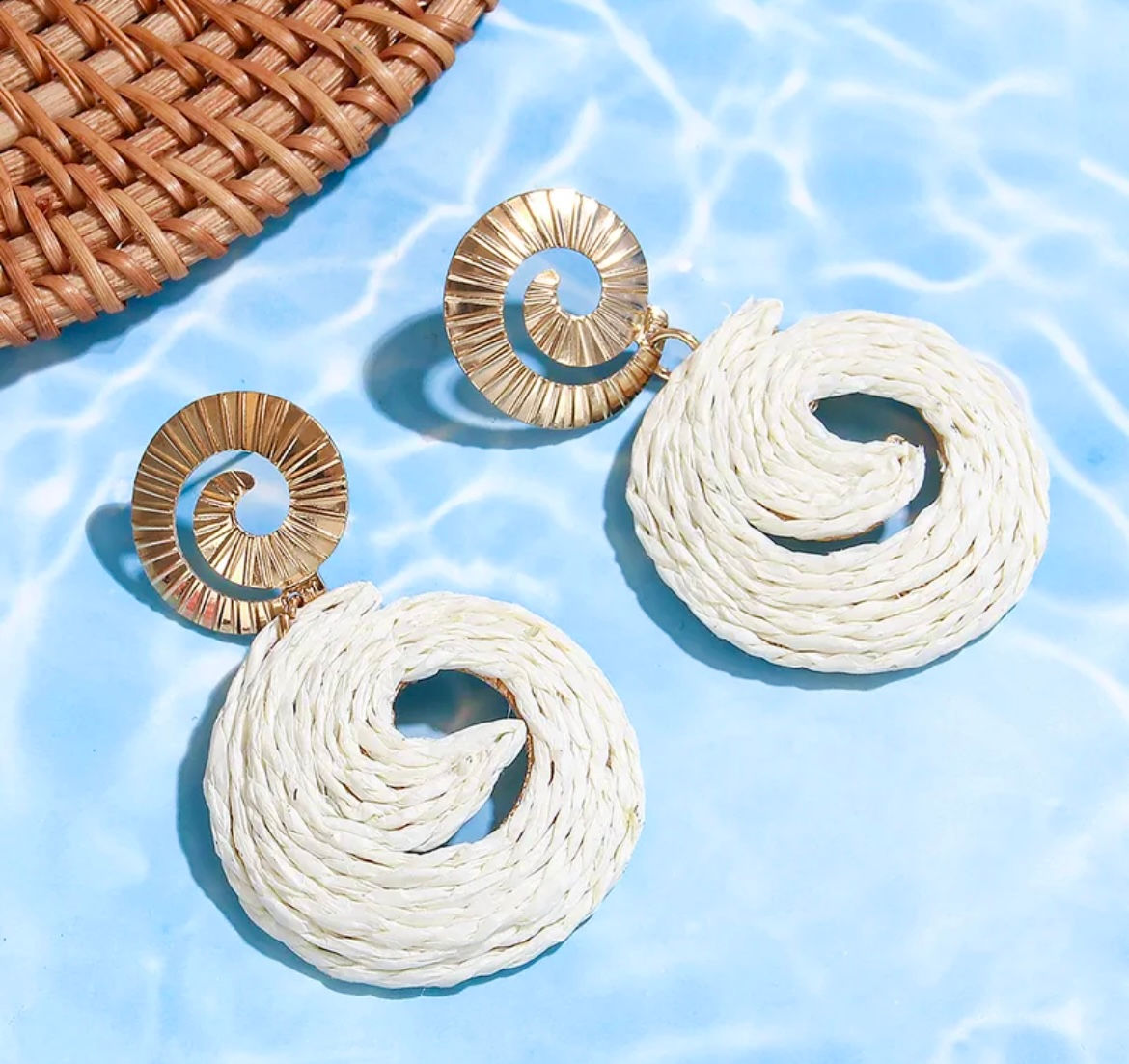 RAFFIA EARRINGS - White 