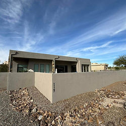 Stucco and wood exterior painting completed by Tucson painters