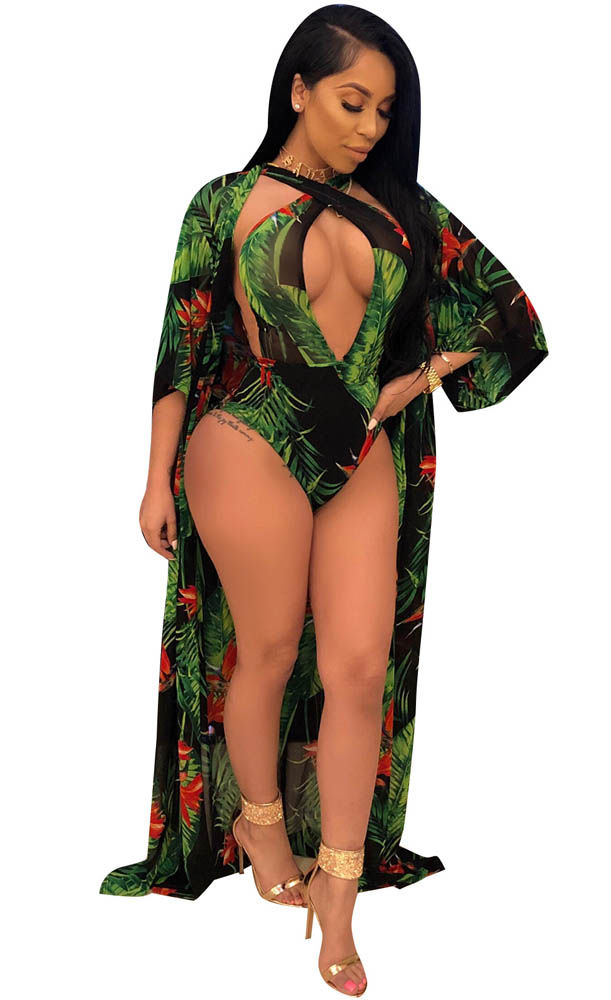 Thumbnail: Printing Sexy Two Pieces Set African Beach Wear