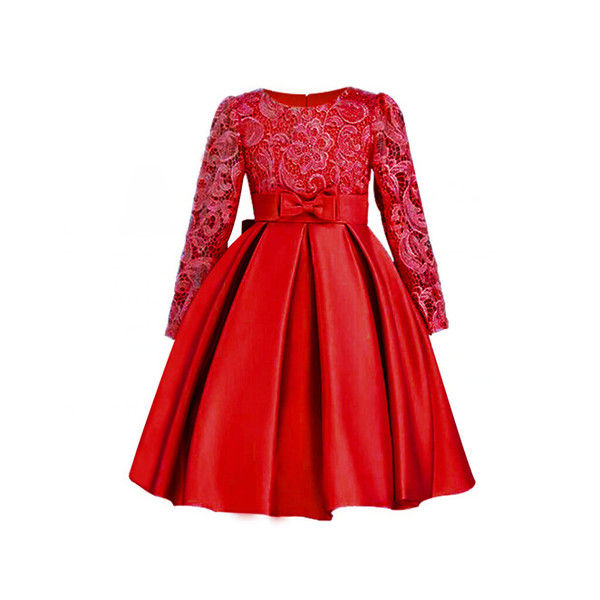 Long Sleeve Lace Patchwork Dress