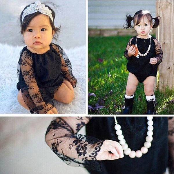 Lace O Neck Infant Rompers