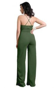 Thumbnail: Spaghetti Strap V Neck Long Pants Rompers Jumpsuit