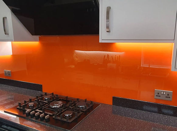 Orange Glass Splashback
