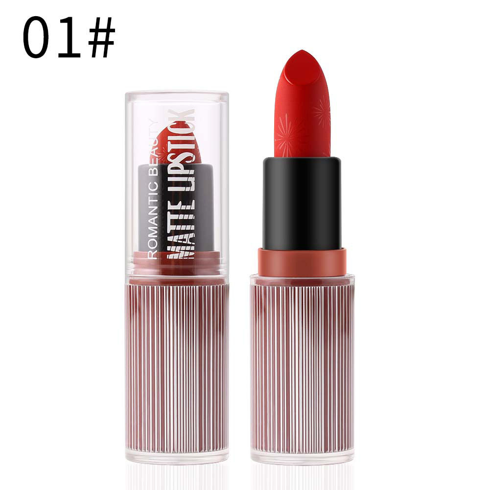 Romantic Beauty Transparent Tube Printed Lipstick - Waterproof & Transfer-Resist