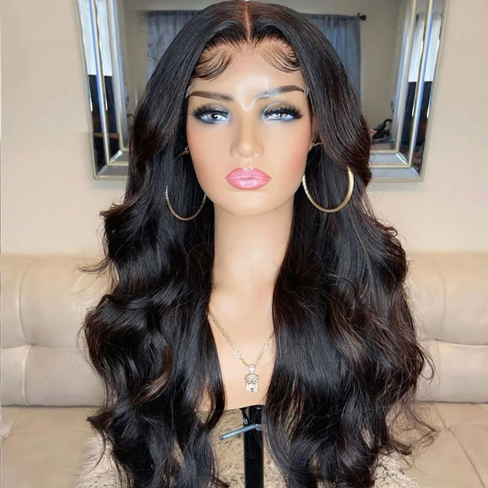 Brown Black Deep Wave Lace Wig with Bangs - Long Curly Christmas Edition Headgea