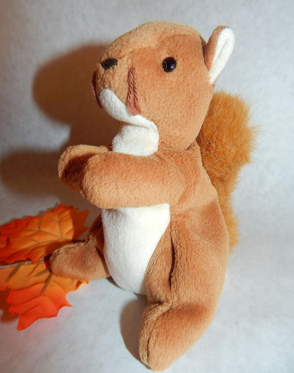 Thumbnail: Squirrel Stuffed Plush Animal 6" TY Beanie Baby Collectible Toy Fall Home Decor Forest Animal Vintage 1996