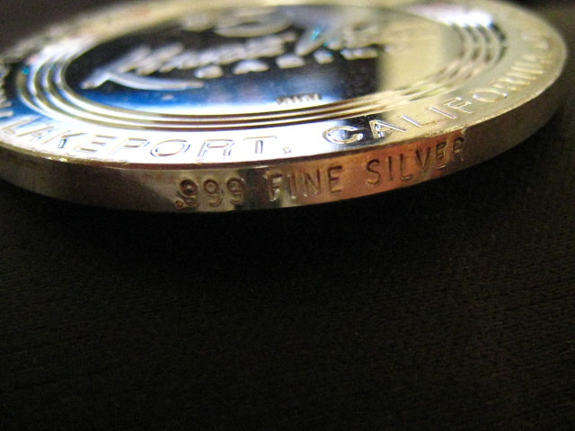 Thumbnail: .999 Pure Silver Casino Token $5 KONOCTI VISTA