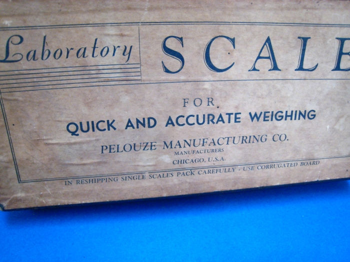 Thumbnail: ANTIQUE LABORATORY SCALE Original Box PELOUZE MFG.