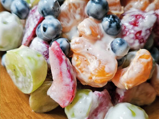 Fruit Salad with Vanilla Protein Yogurt Dressing