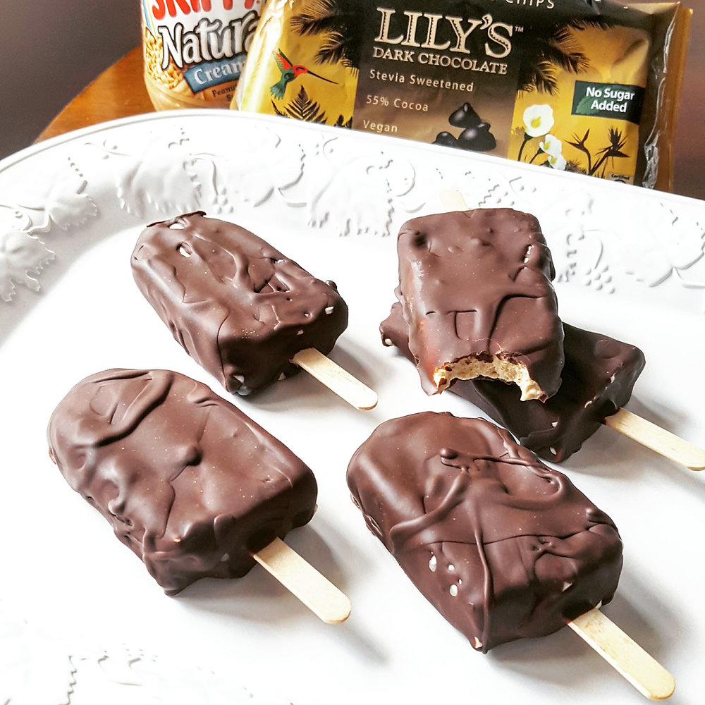 Chocolate Peanut Butter Ice Cream Bars Keto Low Carb GlutenFree