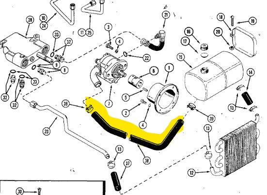 Thumbnail: C28293 -X, C19253, C21593 Loader & Early 200 400 Pump Suction Hose 1" H30047