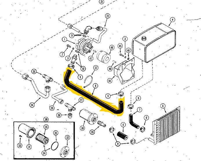Thumbnail: C28293 -X, C19253, C21593 Loader & Early 200 400 Pump Suction Hose 1" H30047