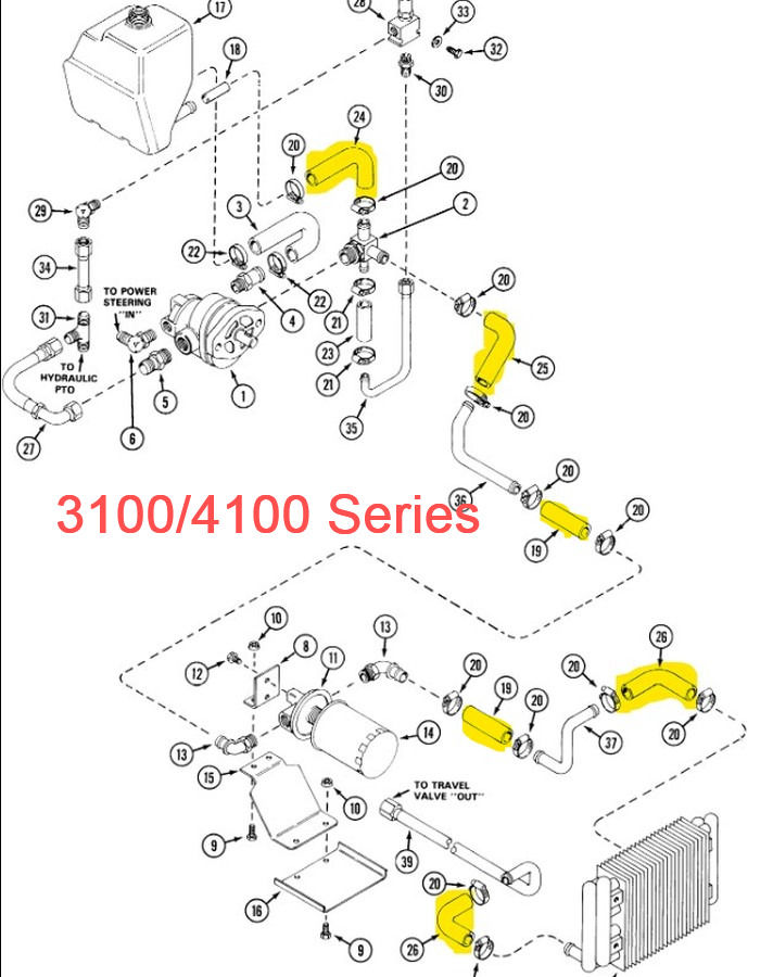 Thumbnail: C31431  Hydraulic Cooler Line KIT Ingersoll 3000/4000/4100, 648, 6018, 7020