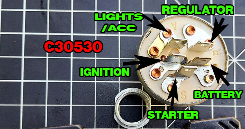 Thumbnail: C30530 -X Case Ingersoll  OEM Ignition Key Switch