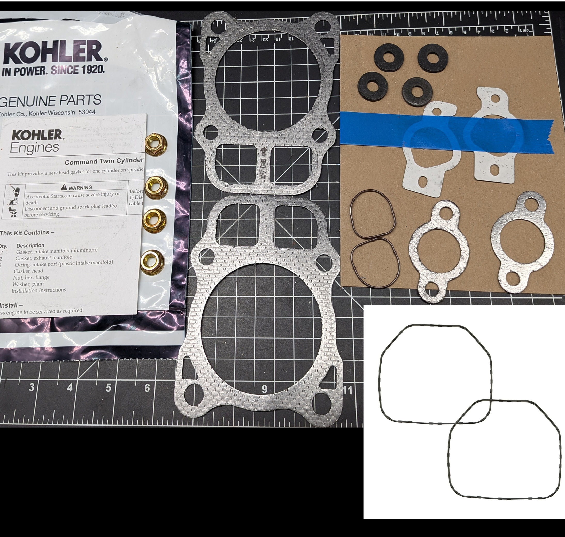 24 841 02, NEE0334 -K Kohler COMMAND Valve Adjustment Decarbon Gasket KIT